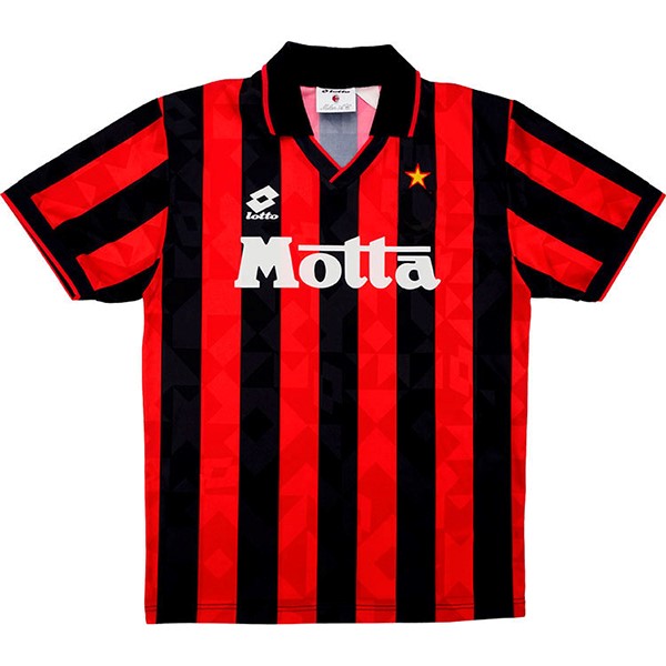 Tailandia Camiseta AC Milan 1ª Kit Retro 1993 1994 Negro Rojo